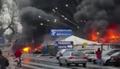 Pożar na targowisku w Osinowie Dolnym po eksplozji fajerwerków